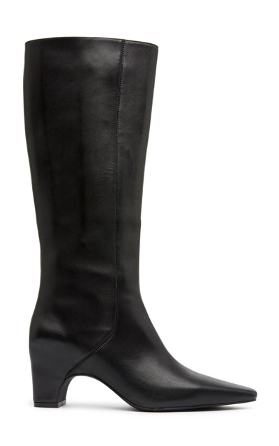 Shop St Agni High Leather Boots In Black