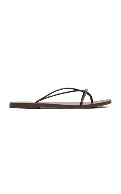 Shop St Agni Rouleau Leather Flats In Brown