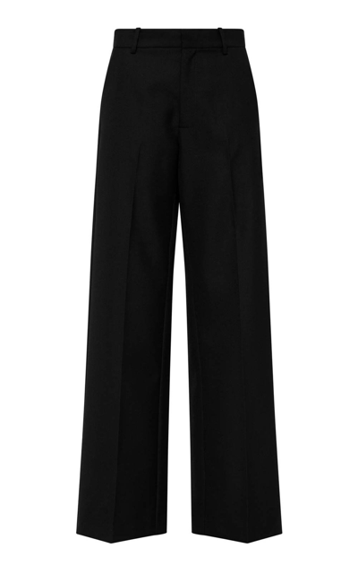 Shop St Agni Carter Wool-blend Wide-leg Pants In Black