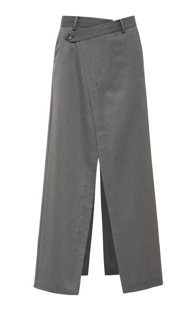 St Agni Deconstructed Waist Maxi Skirt In Dark Grey
