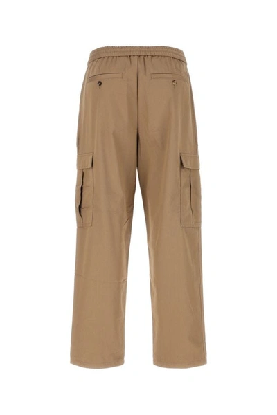 Shop Burberry Man Camel Cotton Cargo Pant In Brown