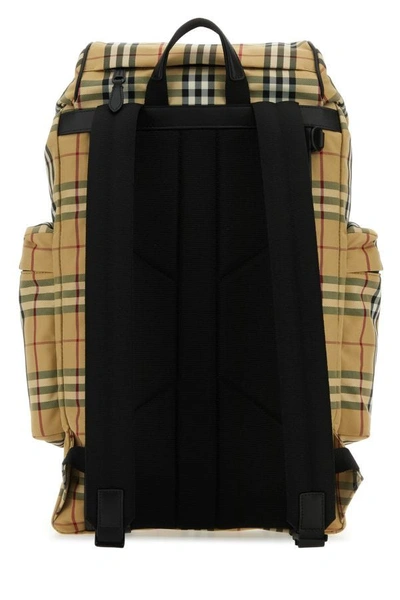 Shop Burberry Man Embroidered Nylon Murray Backpack In Multicolor