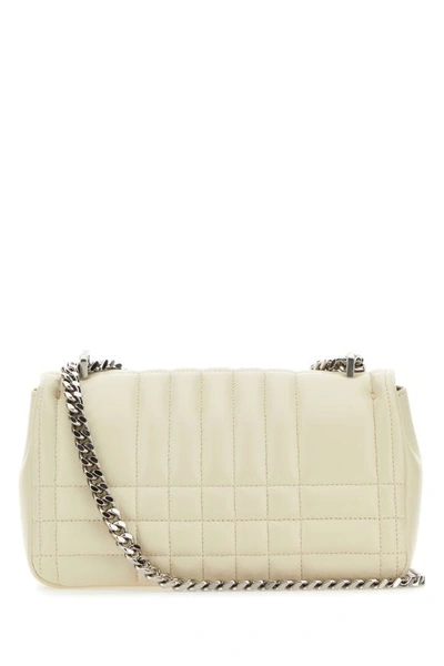 Shop Burberry Woman Ivory Leather Small Lola Crossbody Bag In Multicolor