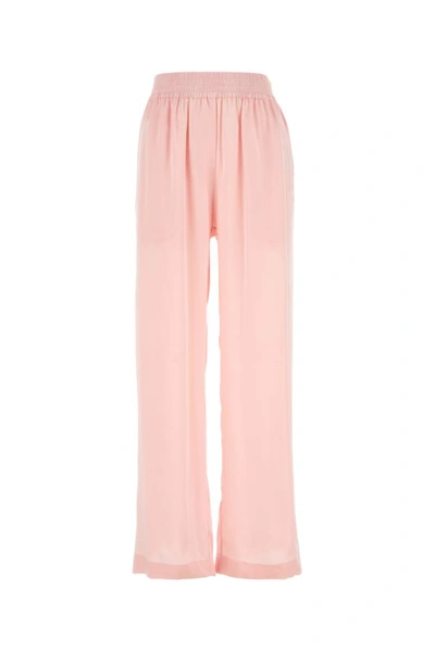 Shop Burberry Woman Pastel Pink Satin Pyjama Pant
