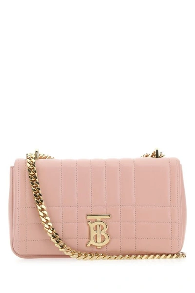 Shop Burberry Woman Pink Nappa Leather Small Lola Shoulder Bag