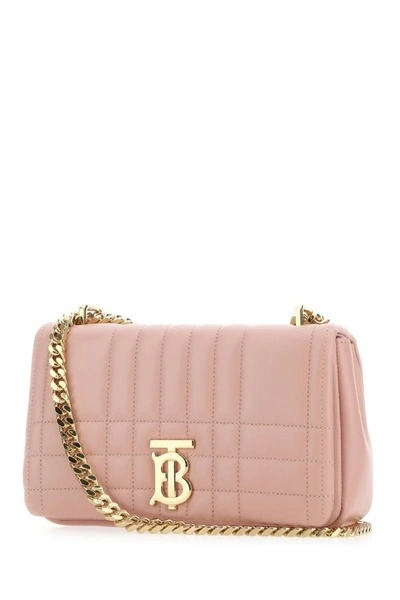 Shop Burberry Woman Pink Nappa Leather Small Lola Shoulder Bag
