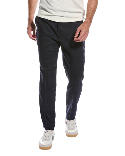 Shop Ted Baker Illston Slim Fit Wool & Linen-blend Trouser In Blue