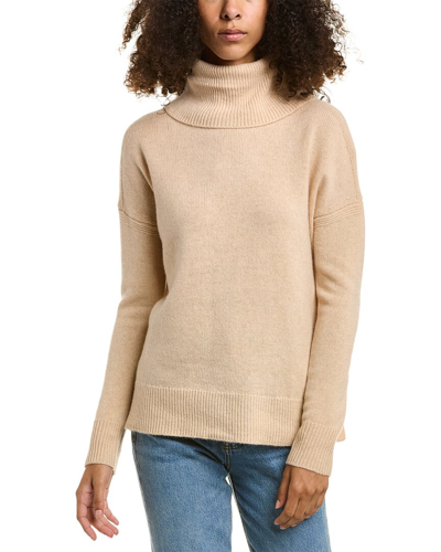 Shop Alashan Back Zip Turtleneck Cashmere Sweater In Beige