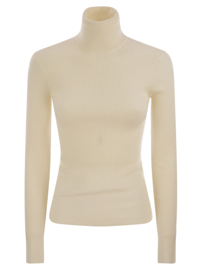 Shop Canada Goose Turtleneck Knitted Top In White