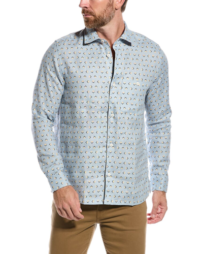 Shop Ted Baker Arnel Linen Shirt In Blue