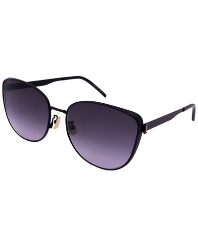 Shop Saint Laurent Women's Slm89 61mm Sunglasses In Black