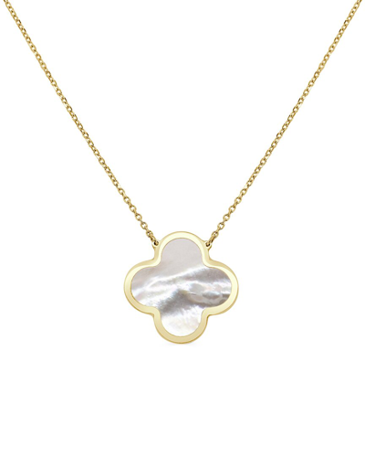 Italian Gold 14k Pearl Clover Necklace