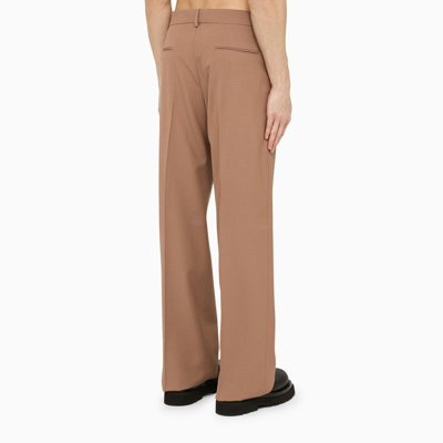 Shop Valentino Camel-coloured Wool Trousers Men In Cream