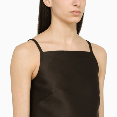 Shop Valentino Ebony Short Dress In Techno Duchesse Women In Brown