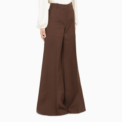 Shop Valentino Hazelnut Flared Trousers Women In Brown