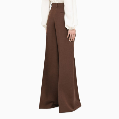 Shop Valentino Hazelnut Flared Trousers Women In Brown