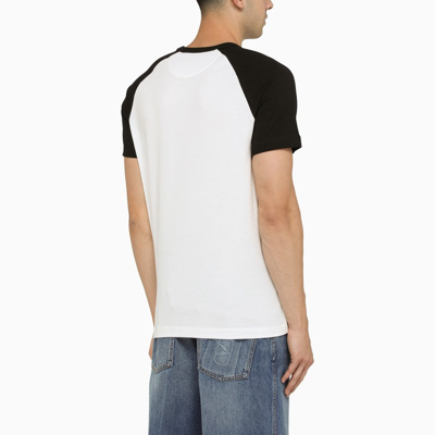 Shop Valentino White/black T-shirt With Logo Men