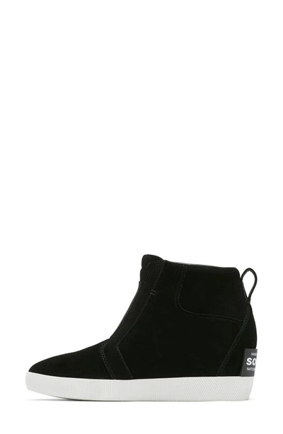 Shop Sorel Out N About Wedge Bootie In Black/ Sea Salt