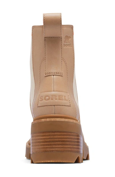 Shop Sorel Joan Now Waterproof Chelsea Boot In Honest Beige/ Gum 2