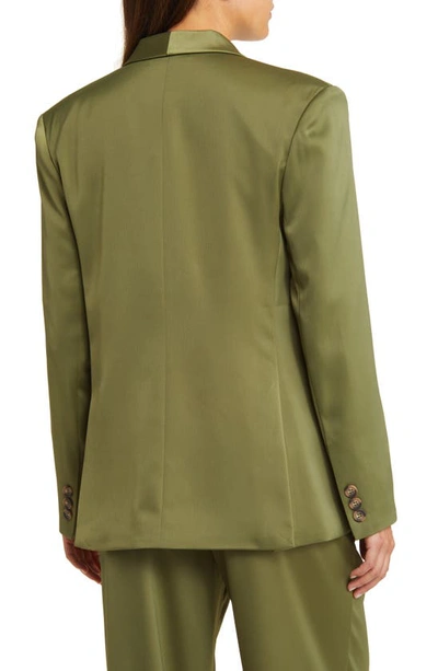 Shop Wayf Oversize Double Breasted Blazer In Olive