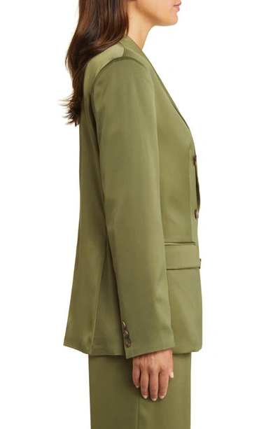 Shop Wayf Oversize Double Breasted Blazer In Olive