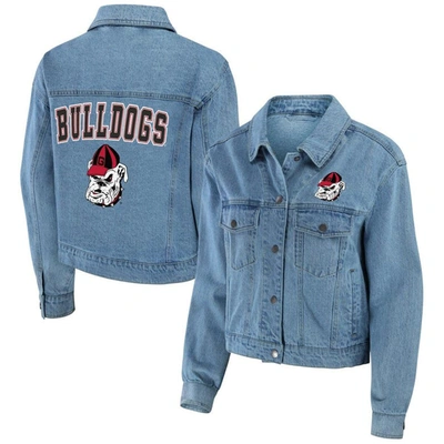 Shop Wear By Erin Andrews Georgia Bulldogs Button-up Denim Jacket