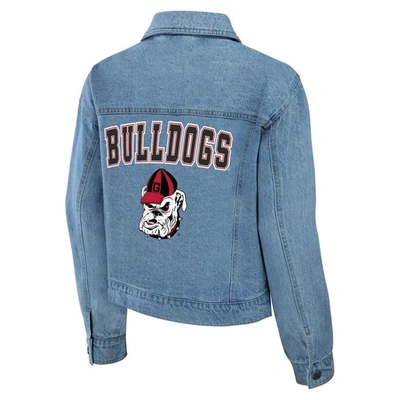 Shop Wear By Erin Andrews Georgia Bulldogs Button-up Denim Jacket