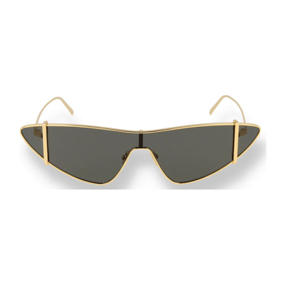 Shop Saint Laurent Eyewear Triangle Frame Sunglasses In Gold