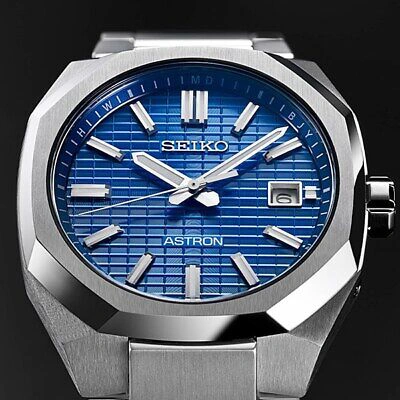 Pre-owned Seiko Astron Nexter Dyna Sbxy061 Solar Radio Analog Watch Blue Titanium