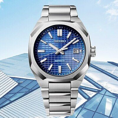 Pre-owned Seiko Astron Nexter Dyna Sbxy061 Solar Radio Analog Watch Blue Titanium