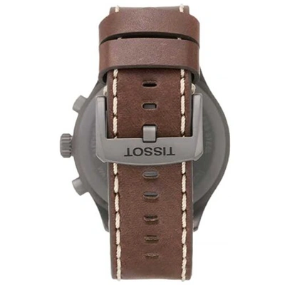 Pre-owned Tissot Chrono Xl Beige Dial Brown Leather Strap Men's Watch T116.617.36.267.00