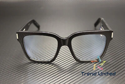 Pre-owned Saint Laurent Sl 507 009 Squared Black Transparent 54 Mm Unisex Sunglasses In Clear