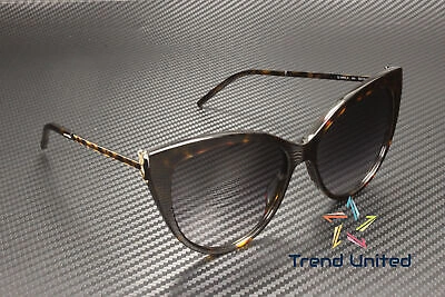 Pre-owned Saint Laurent Sl M48s_a 004 Cat Eye Havana Gold Grey 56 Mm Women's Sunglasses In Gray