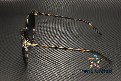 Pre-owned Saint Laurent Sl M48s_a 004 Cat Eye Havana Gold Grey 56 Mm Women's Sunglasses In Gray