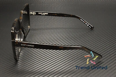 Pre-owned Saint Laurent Sl 232 Betty 003 Rectangular Avana Grey 63 Mm Women's Sunglasses In Gray