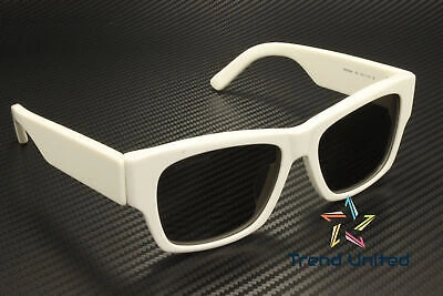 Pre-owned Balenciaga Bb0262sa 003 Rectangular Squared White Grey 56 Mm Unisex Sunglasses In Gray