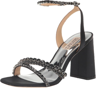 Pre-owned Badgley Mischka Women's Feisty Heeled Sandal In Black