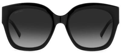 Pre-owned Jimmy Choo Leela/s Black Silver/ Grey Shaded 55/20/145 Women Sunglasses In Gray