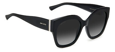 Pre-owned Jimmy Choo Leela/s Black Silver/ Grey Shaded 55/20/145 Women Sunglasses In Gray