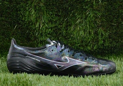 Pre-owned Mizuno Alpha Japan Black Soccer Cleats P1ga2360 01 Us7-10 W/box In Black X Ignitionred X Blue