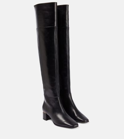 Shop Jimmy Choo Loren 45 Leather Over-the-knee Boots In Black