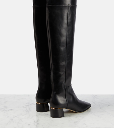 Shop Jimmy Choo Loren 45 Leather Over-the-knee Boots In Black