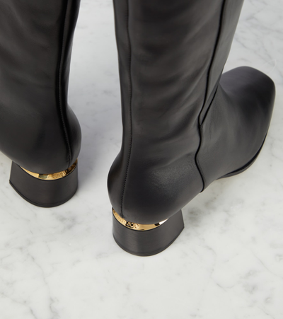 Shop Jimmy Choo Loren 45 Leather Over-the-knee Boots In Black