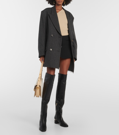 Jimmy Choo Loren 45 Calfskin Over-the-knee Boots In Black