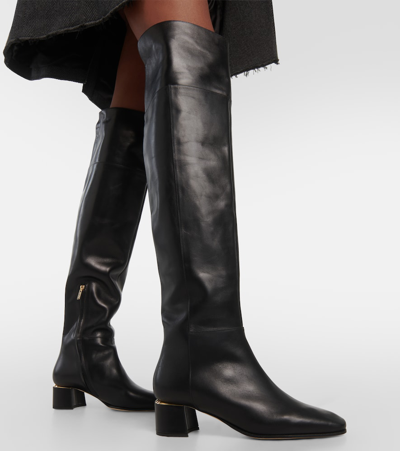 Jimmy Choo Loren 45 Calfskin Over-the-knee Boots In Black