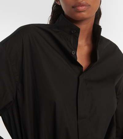 Shop Alaïa Cotton Poplin Bodysuit In Black