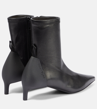 Shop Courrèges Scuba Leather Ankle Boots In Black