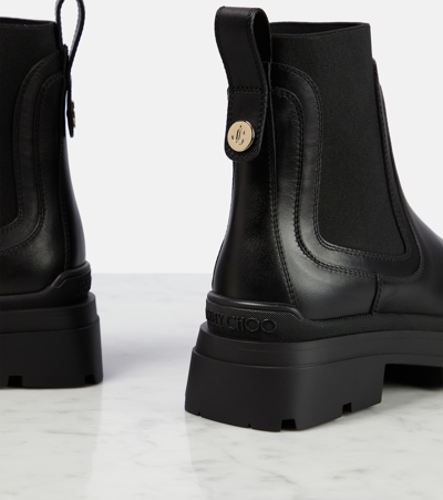 Shop Jimmy Choo Veronique Leather Chelsea Boots In Black