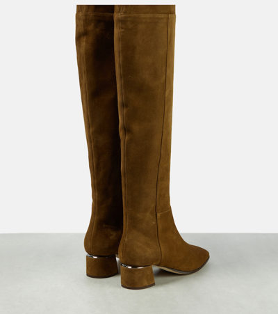Shop Jimmy Choo Loren 45 Suede Over-the-knee Boots In Brown