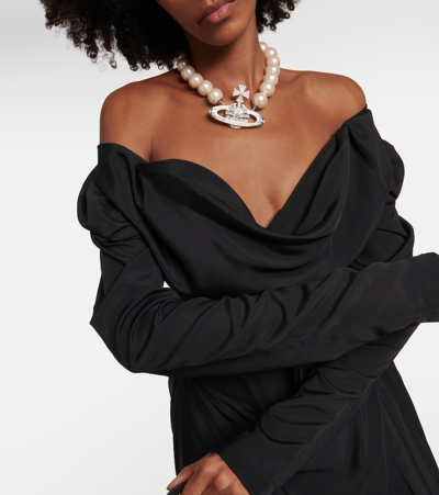Shop Vivienne Westwood Iwona Off-shoulder Minidress In Black